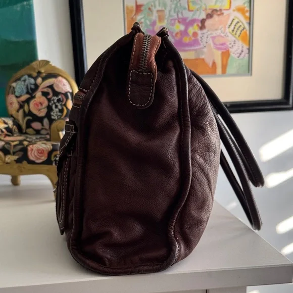 Sissi Rossi Brown Leather Tote Bag - Picture 6 of 16